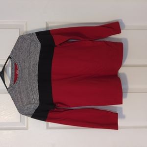 Urban pipeline long sleeve shirt size large in boys. Red, black and grey